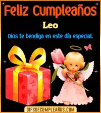 GIF Feliz Cumpleaños Dios te bendiga en tu día Leo